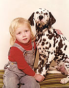 Young Bettina with Granny's Dalmatian